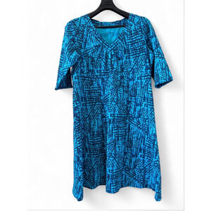 Eddie Bauer Women's 3/4 Sleeve Dress 2XL Teal - Comfortable, Stylish, Plus Size